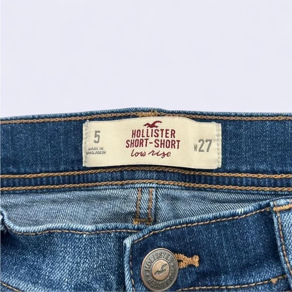 Hollister low rise distressed short shorts w folded hem - Picture 3 of 6